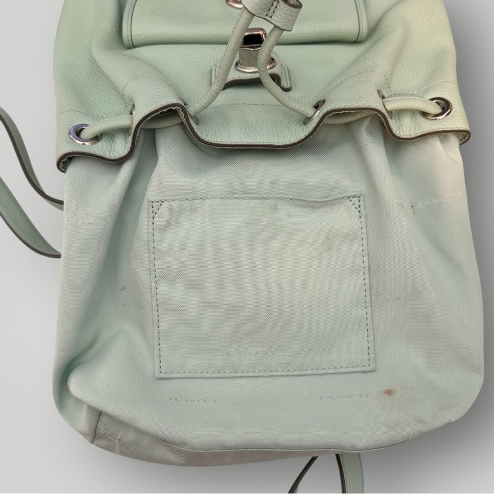 Coach Mini Turnlock Rucksack Pebbled Leather Backpack Pockets Adjustable Straps - Picture 8 of 9